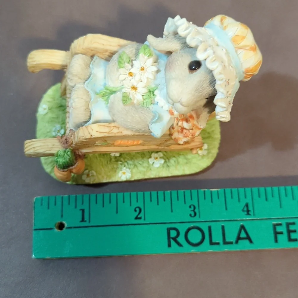 1995 My Blushing Bunnies Springtime Blessings Numbered Piece Bunny Wheelbarrow